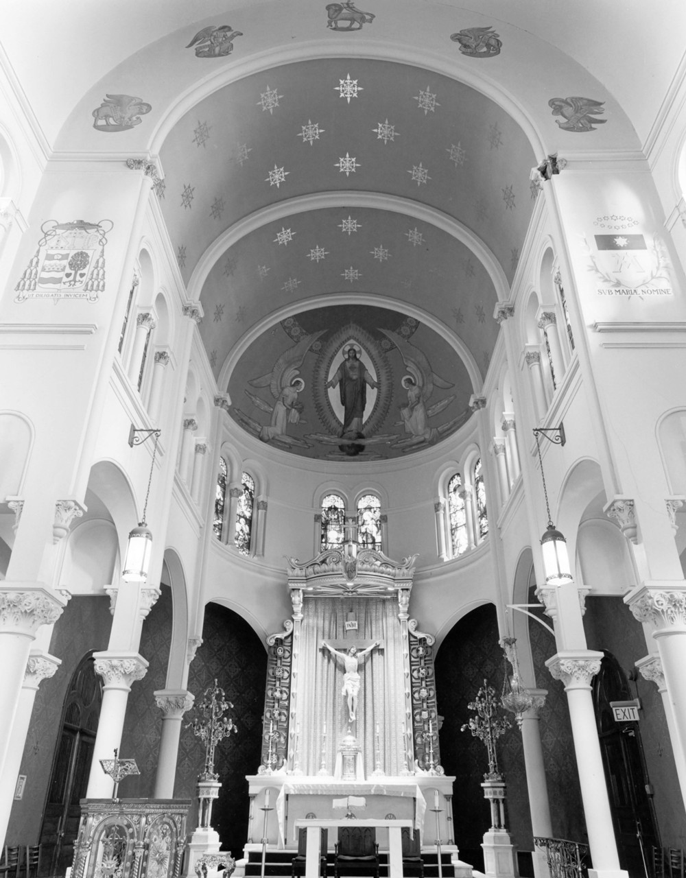 Church of the Sacred Heart of Jesus, Atlanta Georgia View into apse vault, altar (1975)