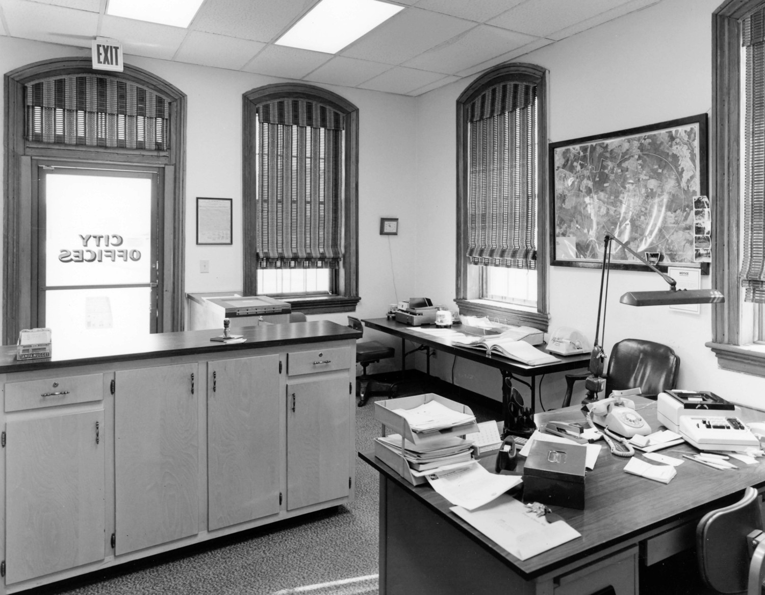 Central of Georgia Railroad Depot, Hampton Georgia Interior of office (1979)