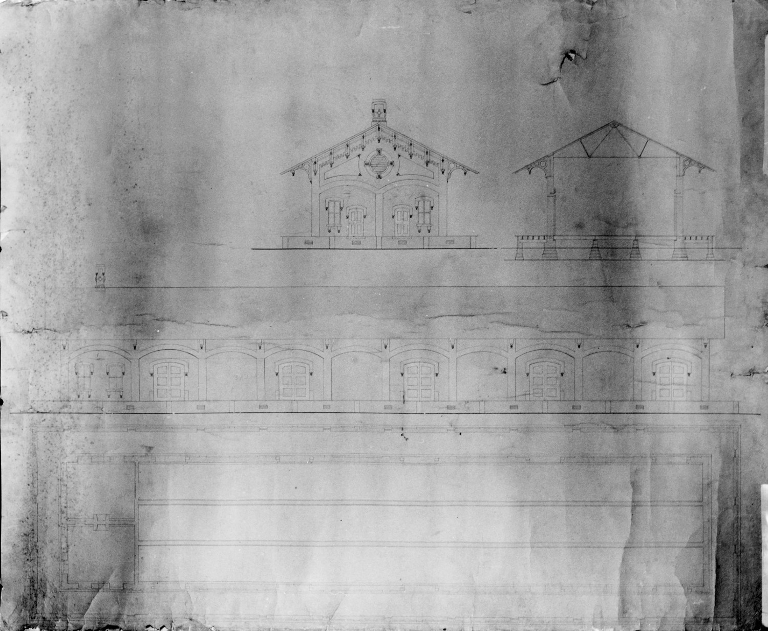 Central of Georgia Railroad Depot, Hampton Georgia View of the extant plans 
