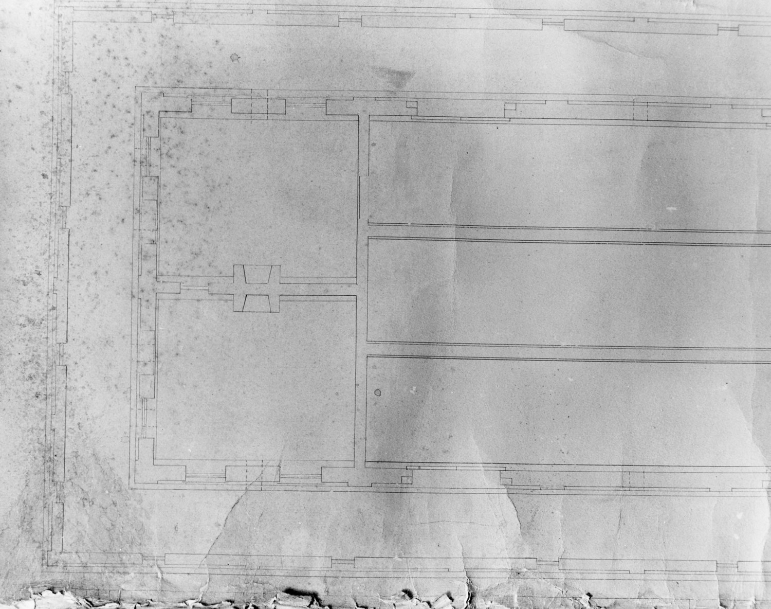 Central of Georgia Railroad Depot, Hampton Georgia Original plans, detail of floor plan, northern end (office area)