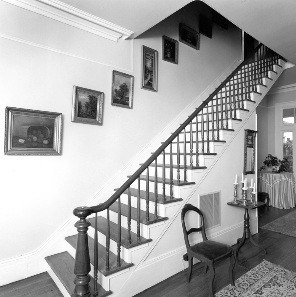 John Chapman Plantation - Hollywood, Jeffersonville Georgia First floor stairway looking southeast (1981)