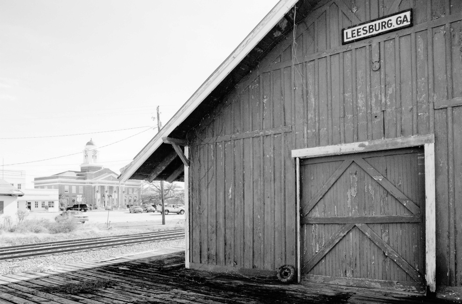 Former Central of Georgia Railroad Depot, Leesburg Georgia North entrance of the freight/baggage room (2007)