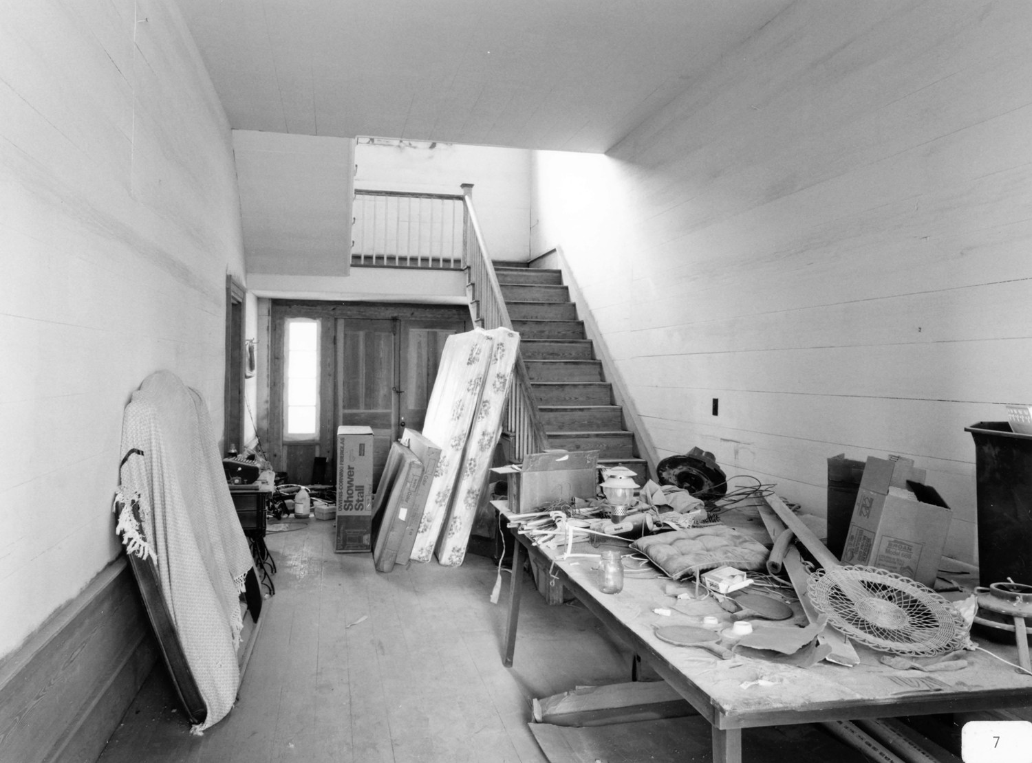 John Frank Mathews Plantation, Prattsburg Georgia Main House, rear door and stairs (1986)