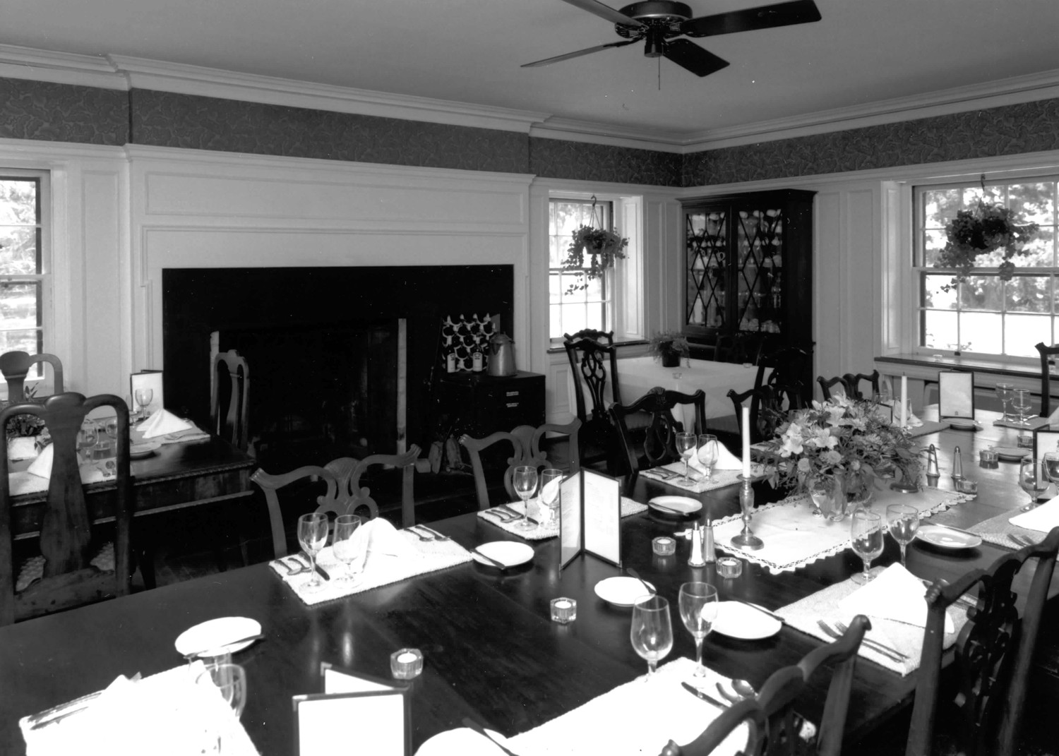 Greyfield Estate, Cumberland Island St. Marys Georgia Raised basement, main dining room in southwest corner looking southwest (2000)