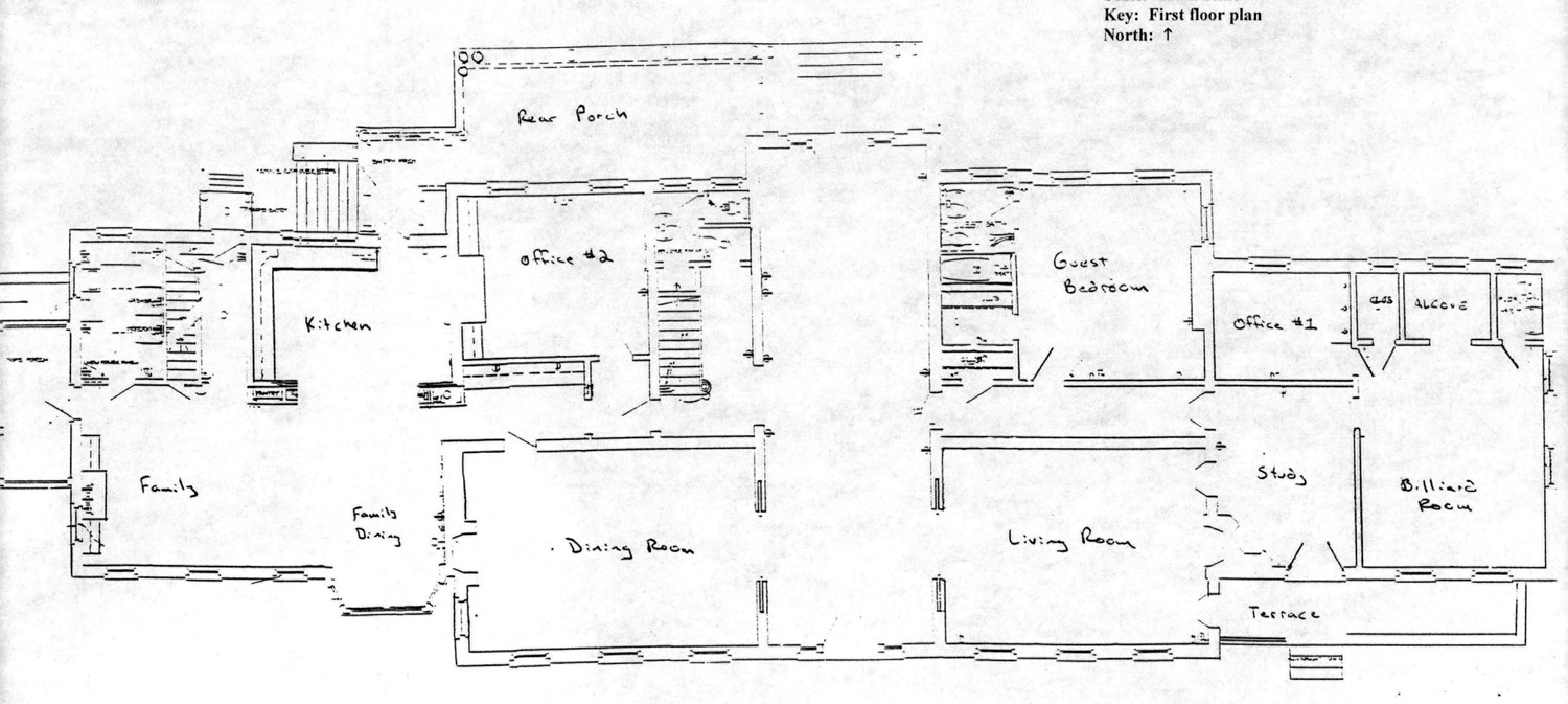 Hollywood Plantation, Thomasville Georgia First Floor Plan