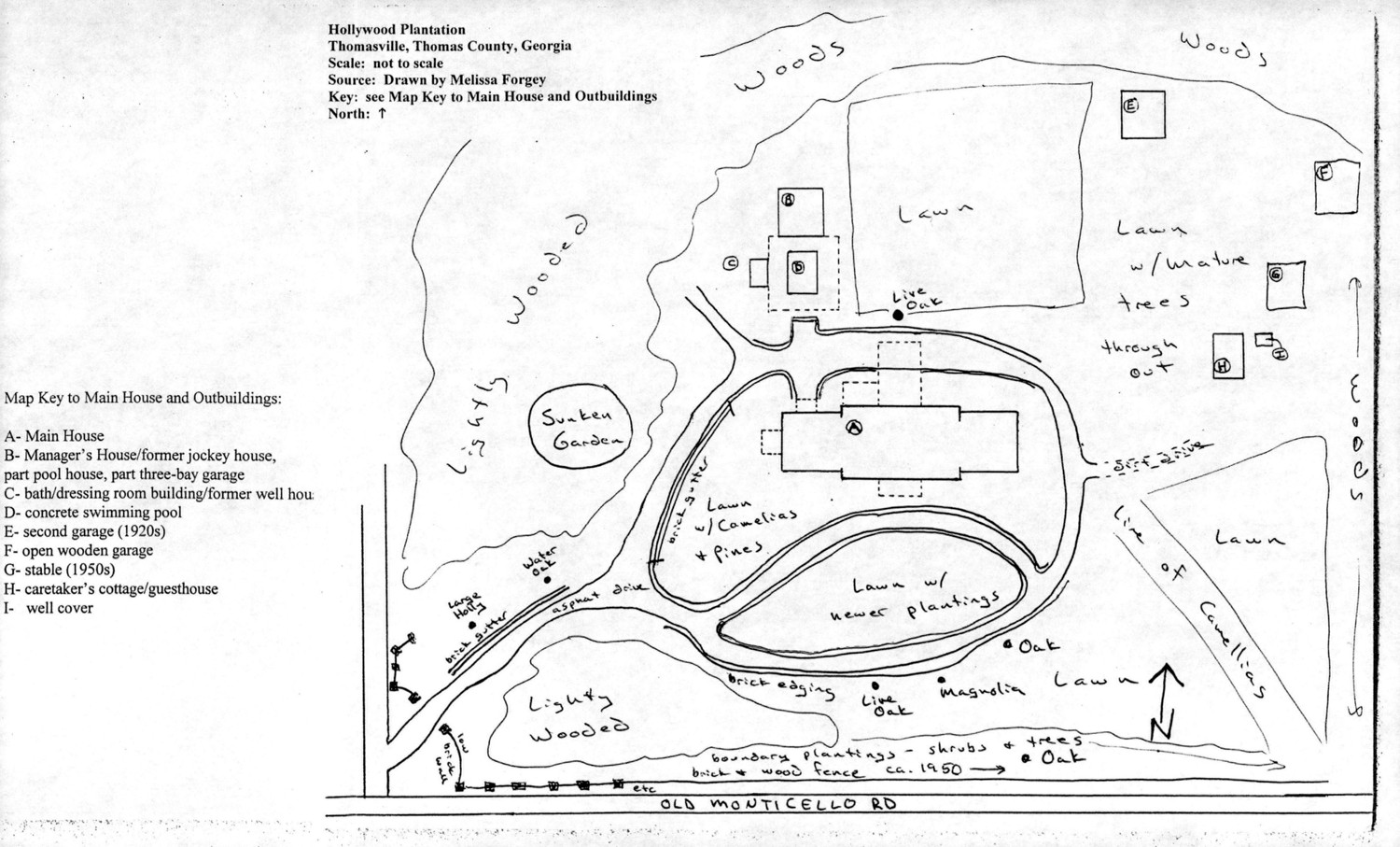 Hollywood Plantation, Thomasville Georgia Site Plan