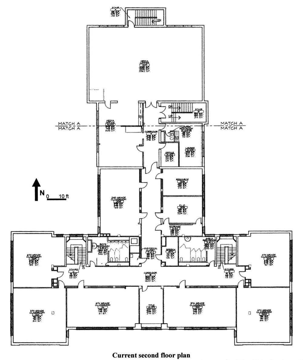 Roosevelt School, Ames Iowa Second floor plan (2008)