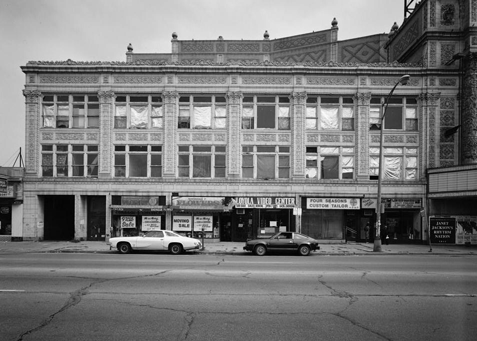 Granada Theatre, Chicago Illinois 1989 LOOKING EAST, VIEW OF COMMERCIAL OFFICE SECTION, NORTH PORTION OF THEATER COMPLEX.