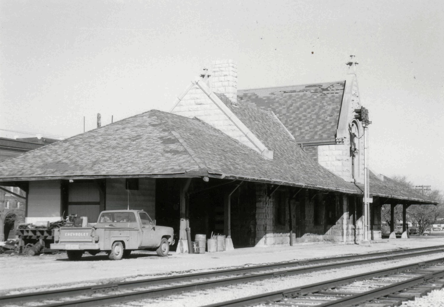 Dwight Chicago and Alton Railroad Depot, Dwight Illinois Depot from Southwest (1981)