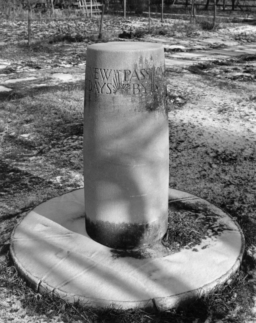 Ragdale Estate, Lake Forest Illinois Sundial designed by H.V.D.Shaw with poem inscribed. Located in Gardens northwesterly of house (1975)