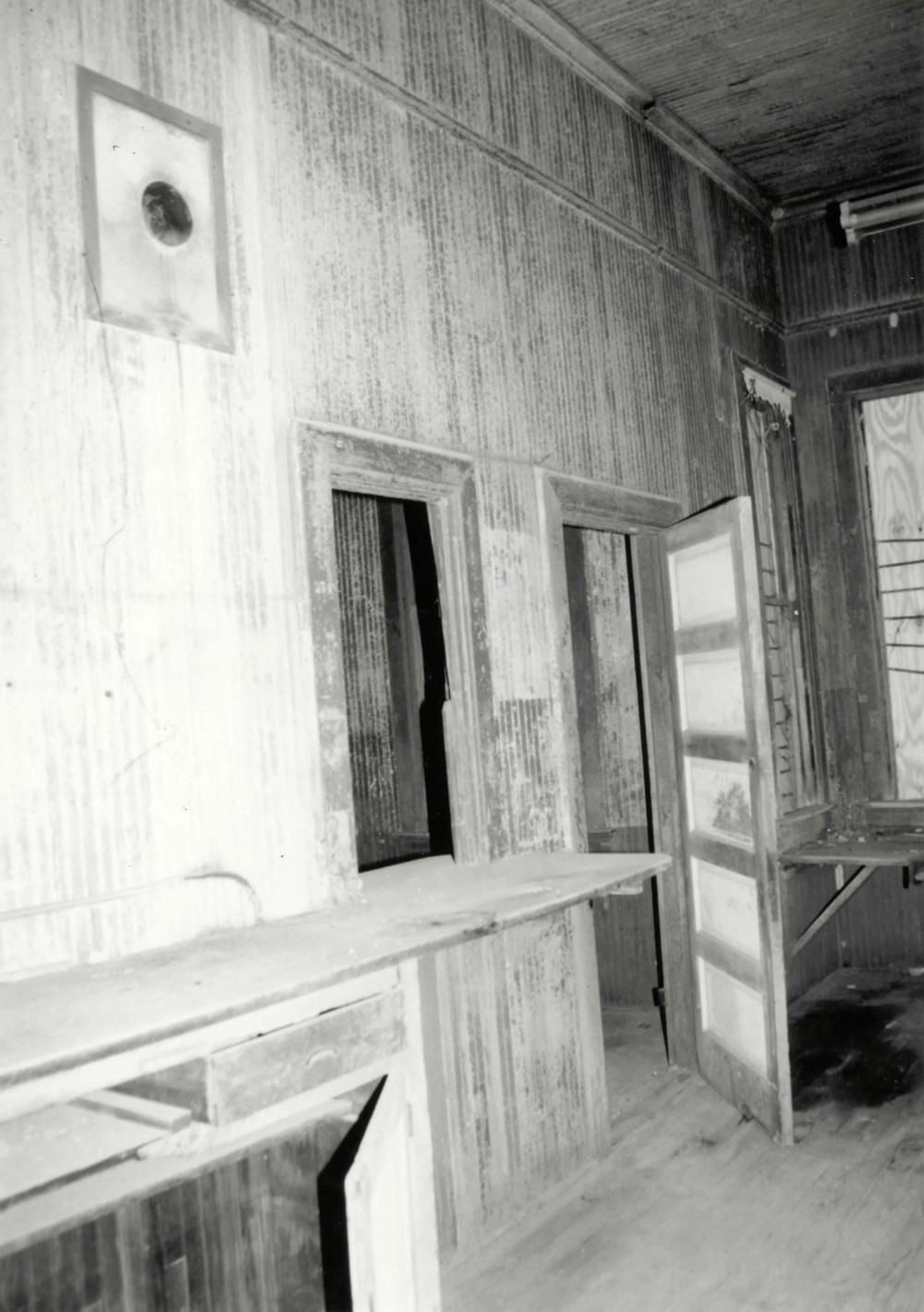 Illinois Central Railroad Depot, Ullin Illinois Ticket office south counter ticket window (1998)