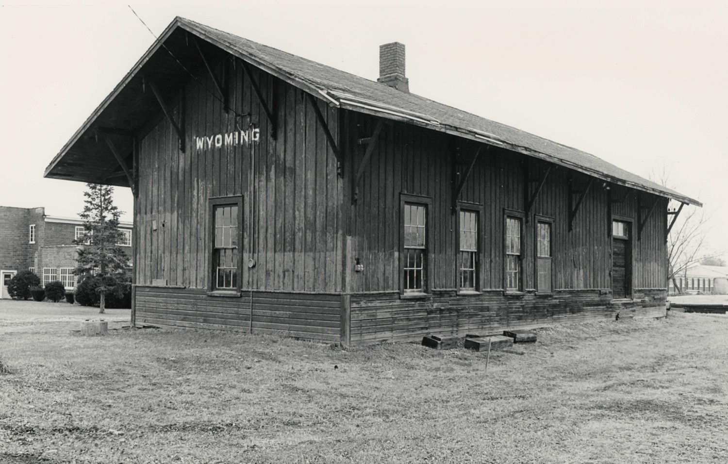 Chicago, Burlington & Quincy Railroad Depot, Wyoming Illinois Northwest side of Depot (1986)