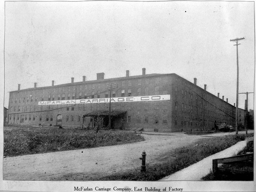 1911 PHOTOGRAPH OF McFARLAN CARRIAGE CO. , FROM COLLECTION OF HENRY BLOMMEL, CONNERSVILLE, INDIANA