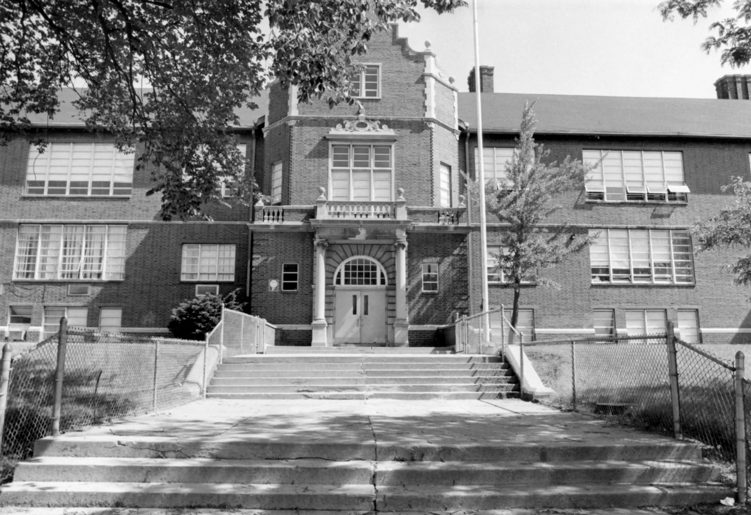 Ralph Waldo Emerson School, Gary Indiana Main facade, camera facing north (1993)