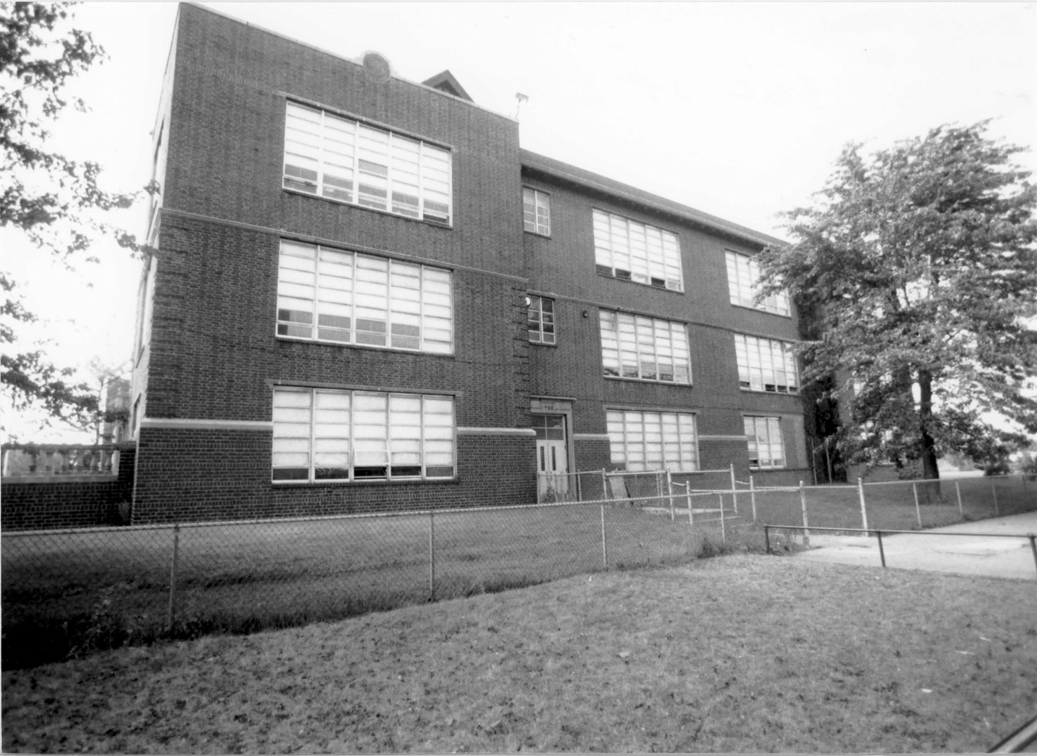 Ralph Waldo Emerson School, Gary Indiana East elevation, camera facing northwest (1993)