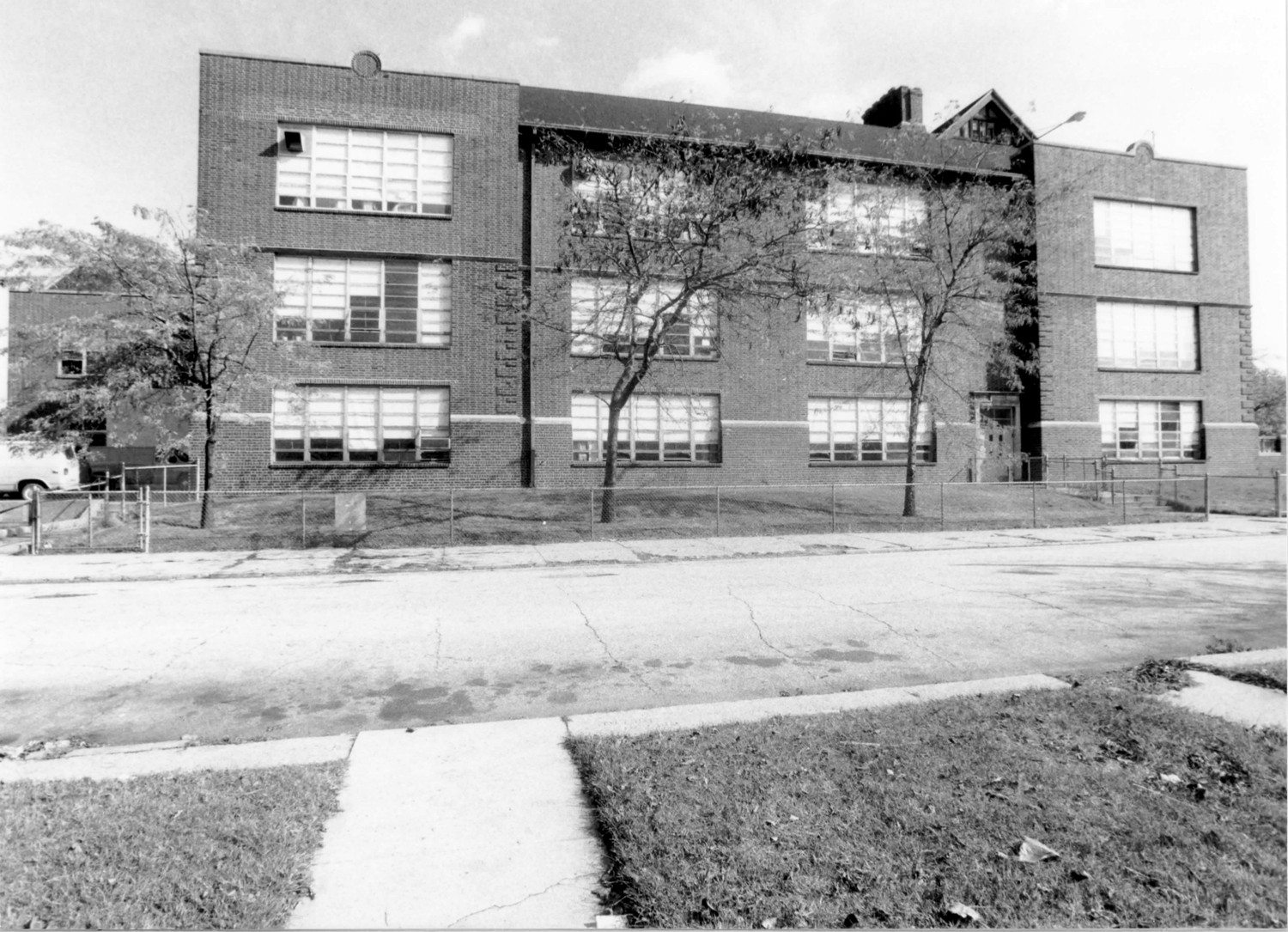 Ralph Waldo Emerson School, Gary Indiana West elevation, camera facing east (1993)
