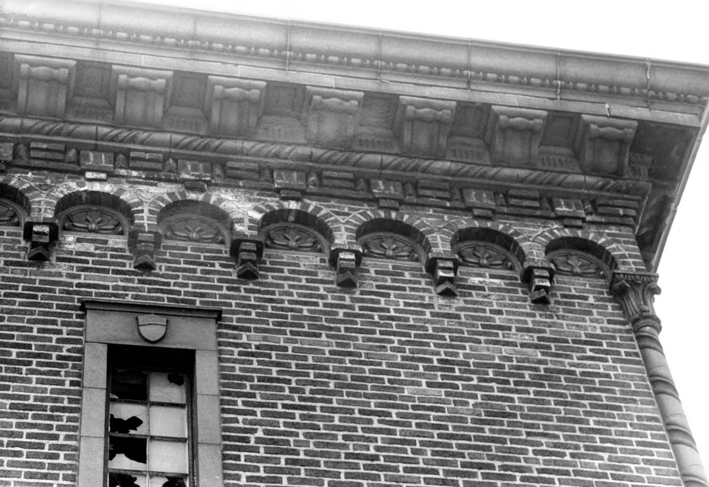 Knights Of Columbus Building, Gary Indiana Third floor cornice (1983)