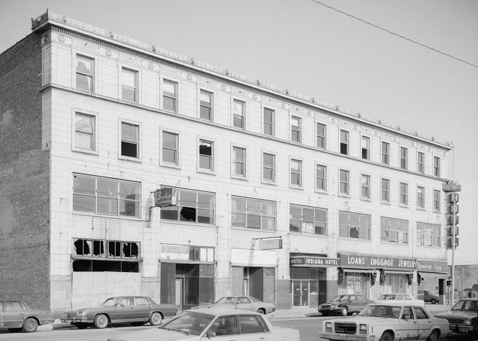Indiana Hotel, Hammond Indiana 1991  View northeast, south facade