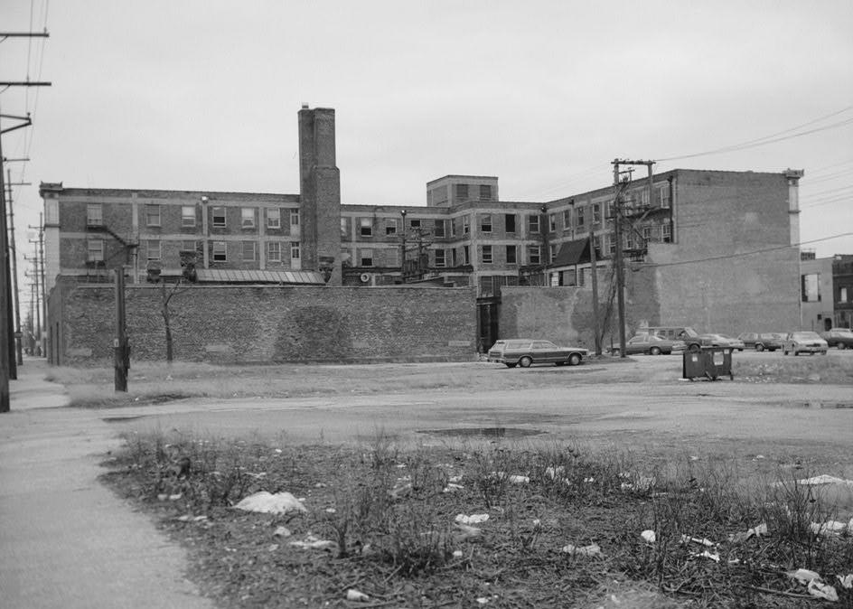 Indiana Hotel, Hammond Indiana 1991  View east, rear facade