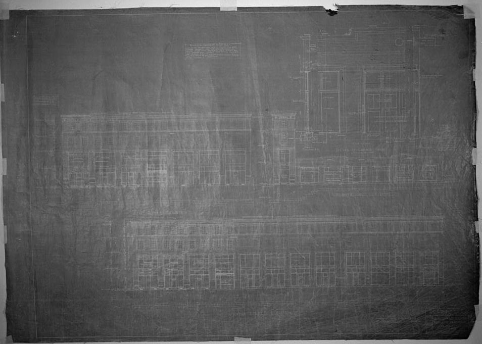 Indiana Hotel, Hammond Indiana Blueprint copy of original elevations drawing (C. Howard Crane, Kenneth Franzheim, architects, Chicago: sheet 6, 1922)
