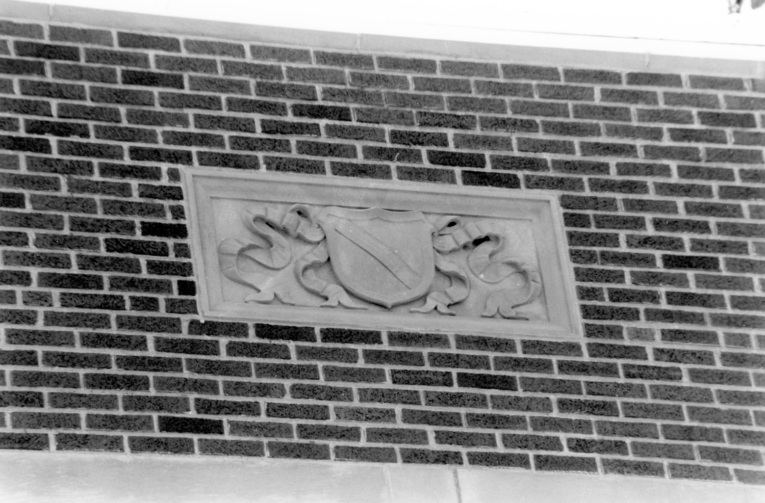 Lakeville High School, Lakeville Indiana Bas-relief panel in parapet toward north corner (1990)