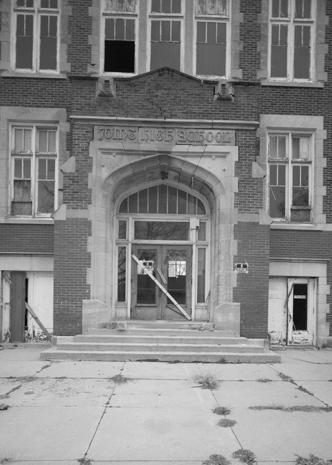 Joint High School, Rochester Indiana 1992 Detail of west entry