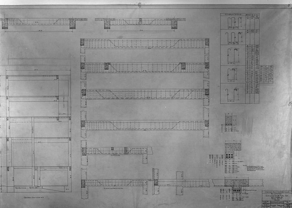John T. Beasley Building - Citizens Gas & Fuel Company, Terre Haute Indiana July 19, 1924  S2 of 7. second and third floor framing.