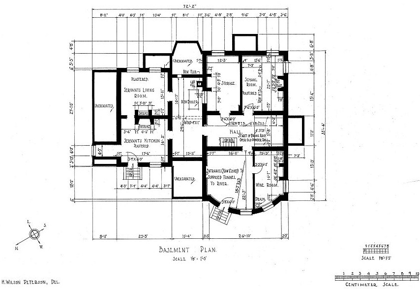 William Henry Harrison House, Vincennes, Indiana Basement Floor Plan