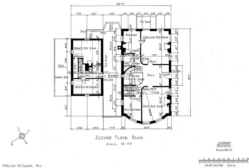 William Henry Harrison House, Vincennes, Indiana Second Floor Plan