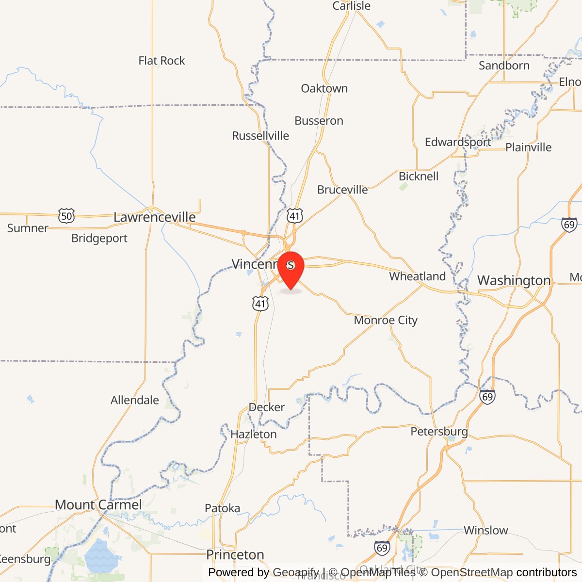 Knox County Poor Asylum Location Map