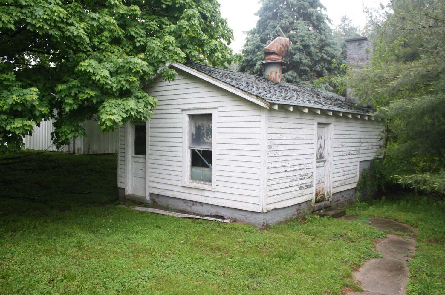 Knox County Poor Asylum, Vincennes Indiana View of summer kitchen to rear of asylum building (2016)