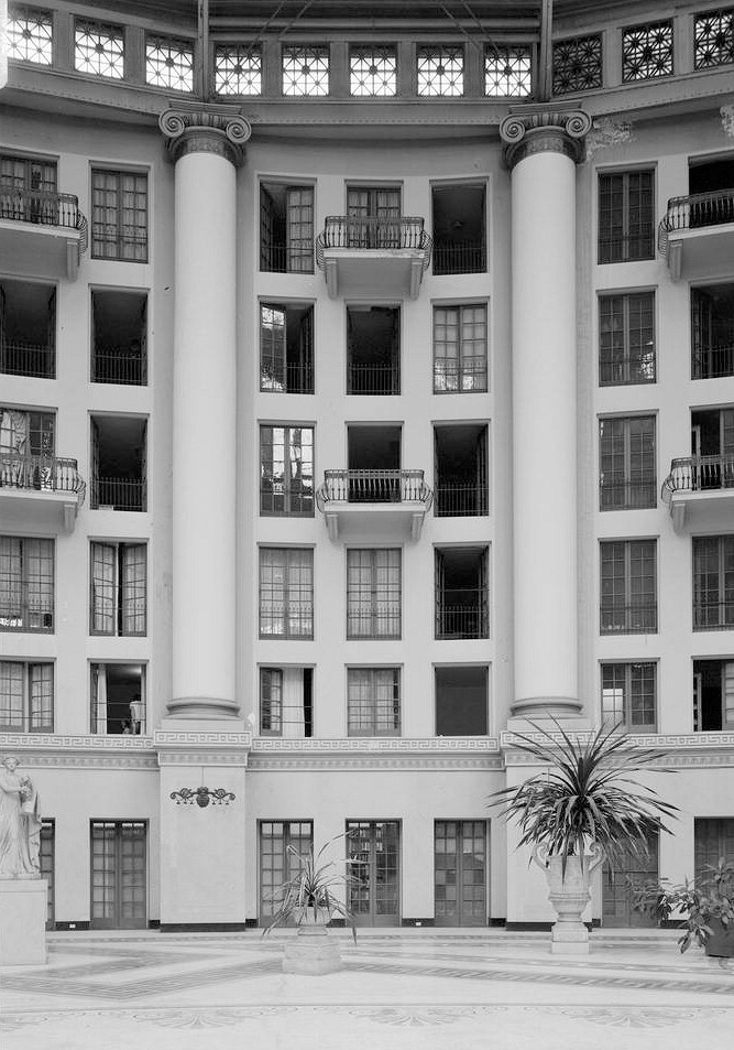 West Baden Springs Hotel, West Baden Indiana 1974 EAST SECTION OF ATRIUM TO NORTH OF THEATER ENTRANCE