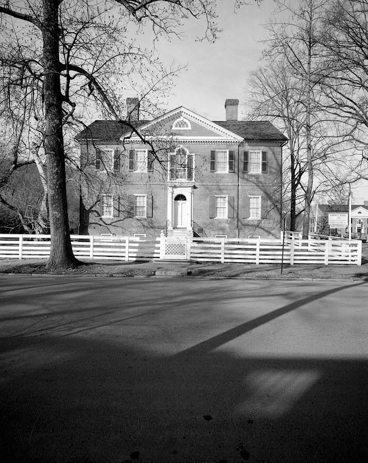 East view of facade elevation, vertical format (alternate exposure) - Liberty Hall, Frankfort Kentucky
