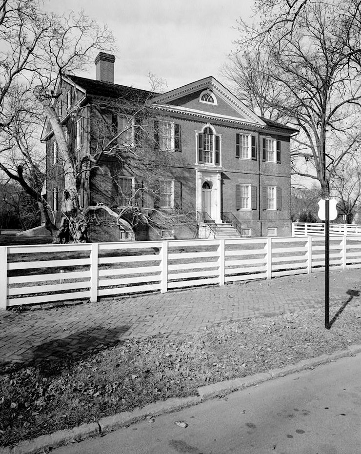Southeast view of 3/4 facade elevation, vertical format - Liberty Hall, Frankfort Kentucky