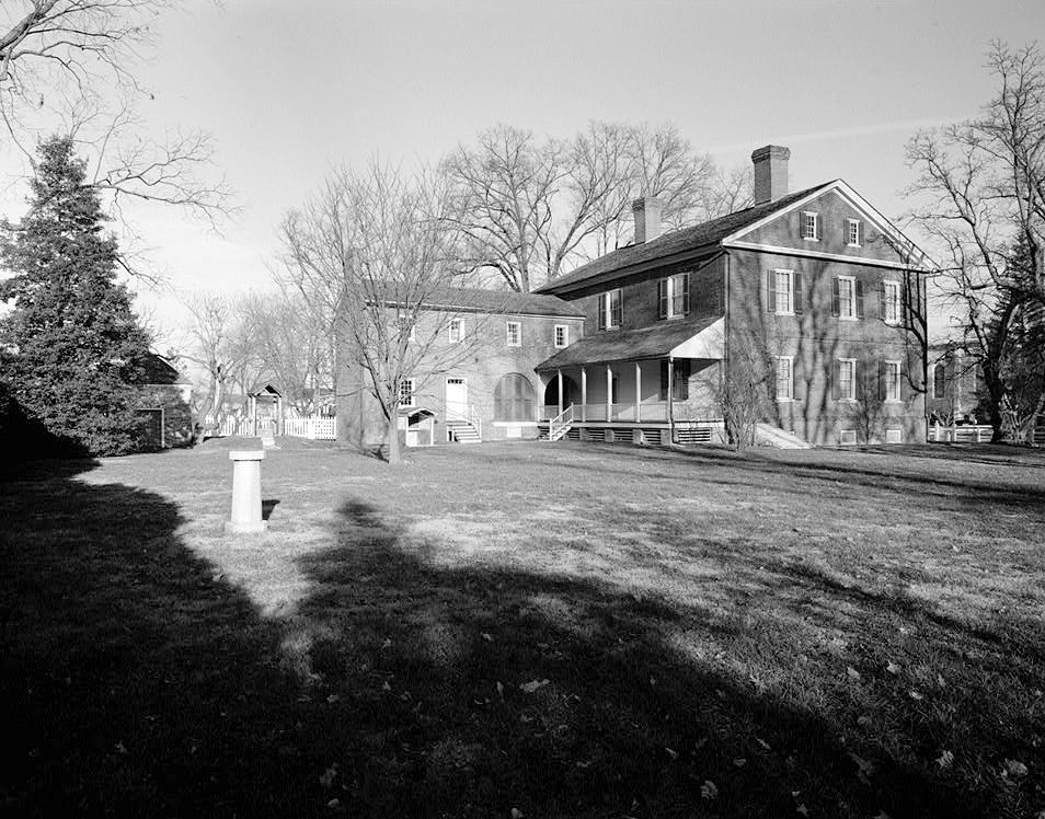 Southwest view of 3/4 rear elevation & ell, horizontal format - Liberty Hall, Frankfort Kentucky