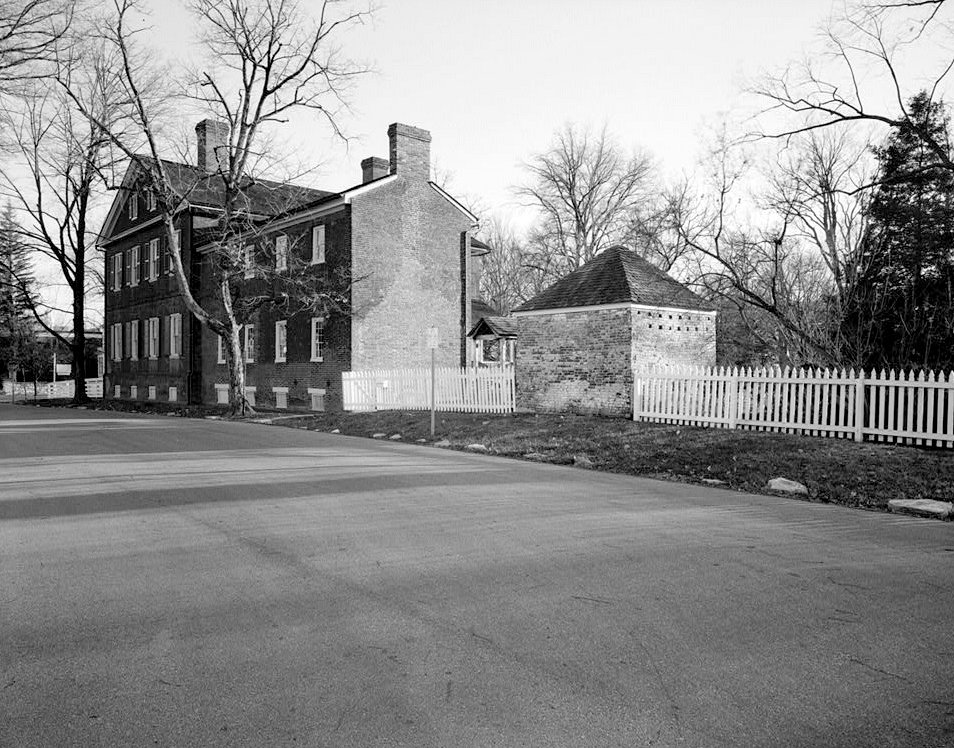 Northwest view of rear elevation, horizontal format - Liberty Hall, Frankfort Kentucky