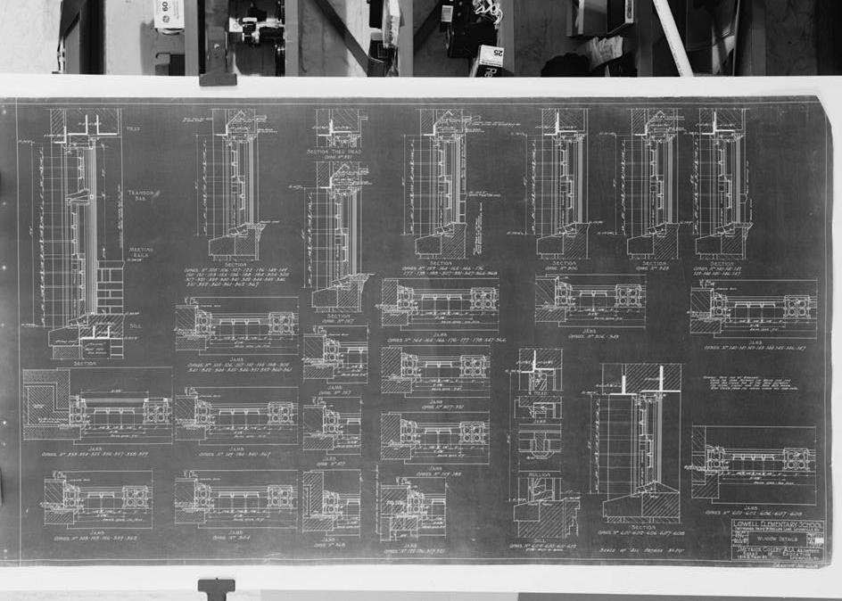 James Russell Lowell Elementary School, Louisville Kentucky ORIGINAL PLANS, WINDOW DETAILS, SHEET TWENTY-ONE.