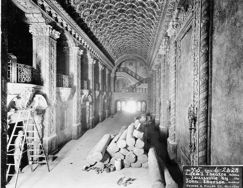 Loews Theater History, Louisville Kentucky FOYER DECORATING NEARING COMPLETION, June 28, 1928