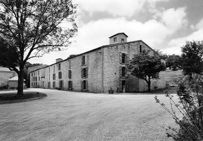 Labrot and Grahams Oscar Pepper - Old Crow - Distillery, Versailles Kentucky 1997 Warehouses C and D, looking at northeast corner of Warehouse C