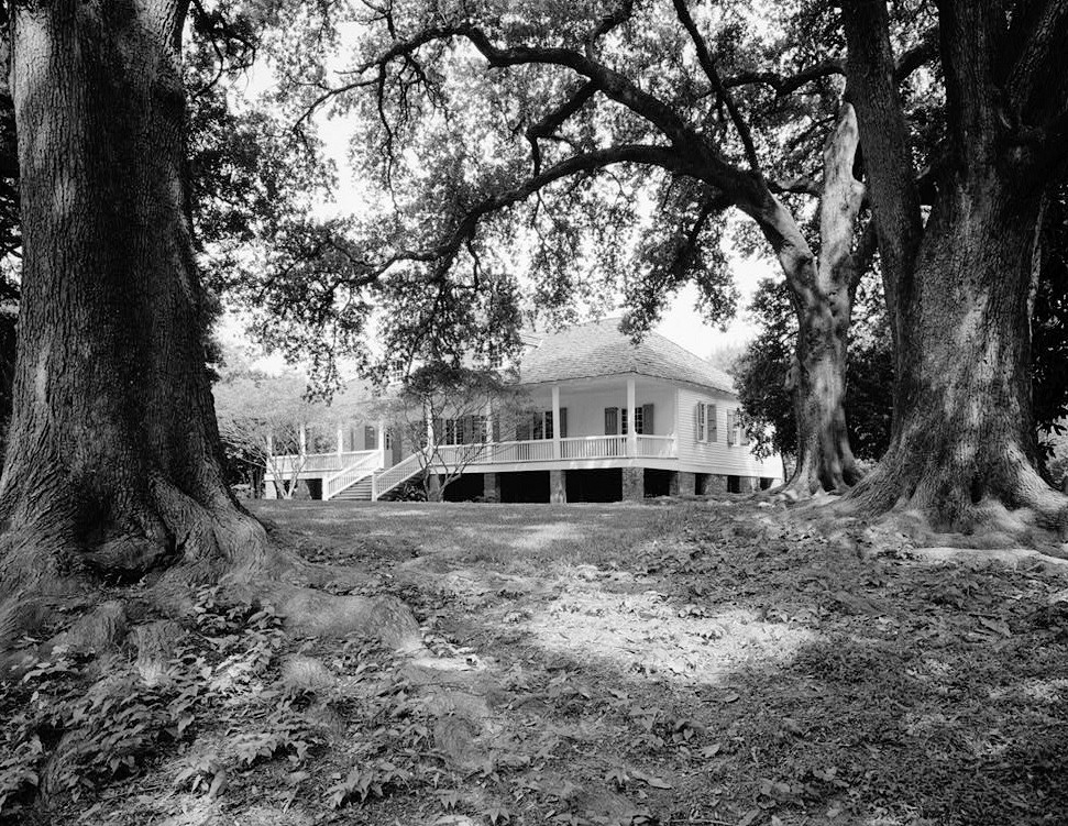 Magnolia Mound Plantation, Baton Rouge Louisiana WEST AND SOUTH FACADES 1978