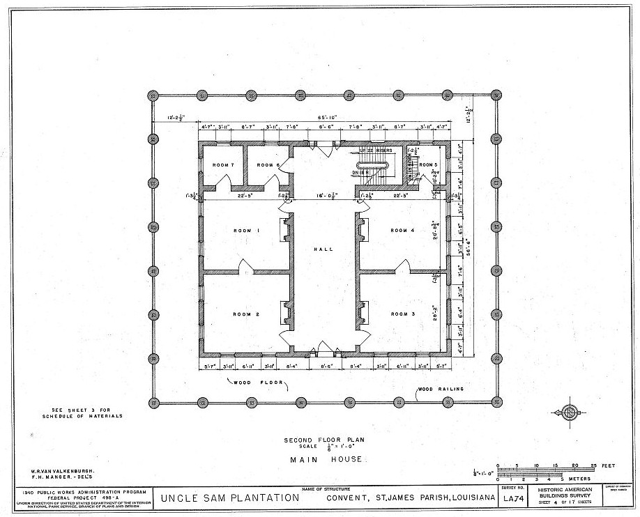 Uncle Sam Plantation, Convent, St James Parish, Louisiana Second Floor Plan