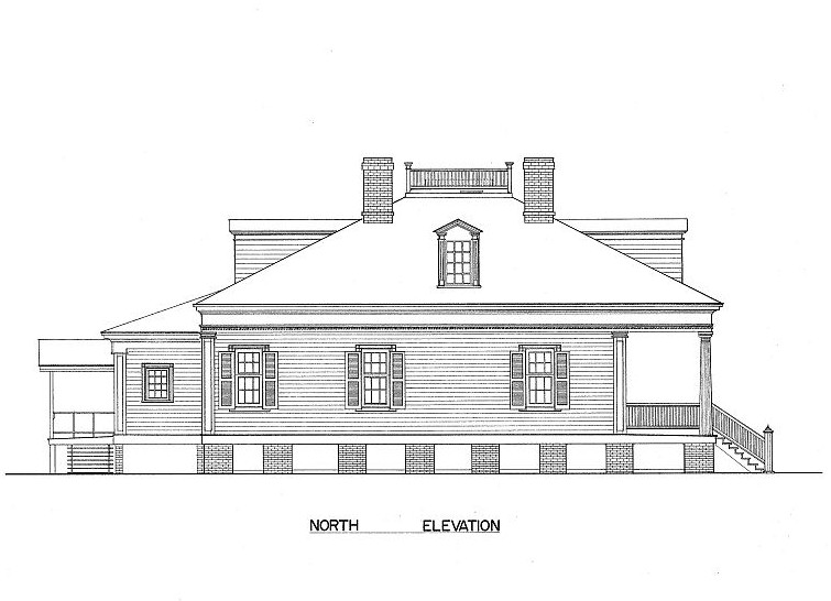 Bagatelle Plantation House, Donaldsonville, Louisiana North Elevation