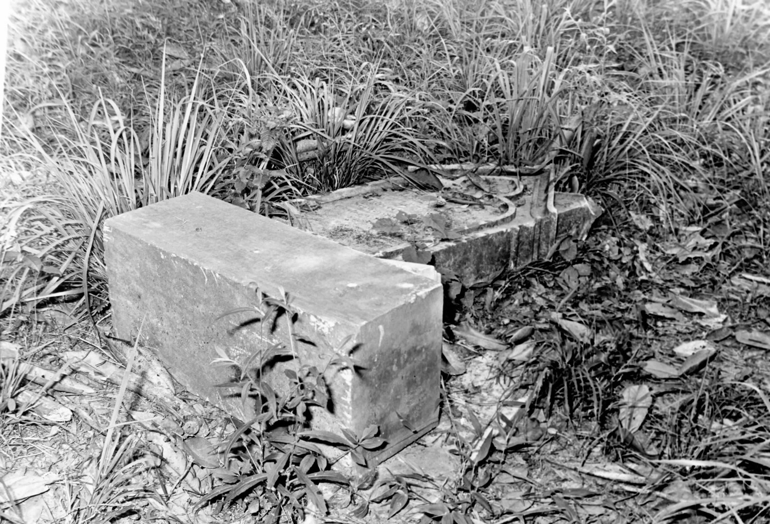 Asphodel Plantation and Cemetery, Jackson Louisiana Headstone of a LeBret child. Grave mutilated by vandals. Date of burial (1834)