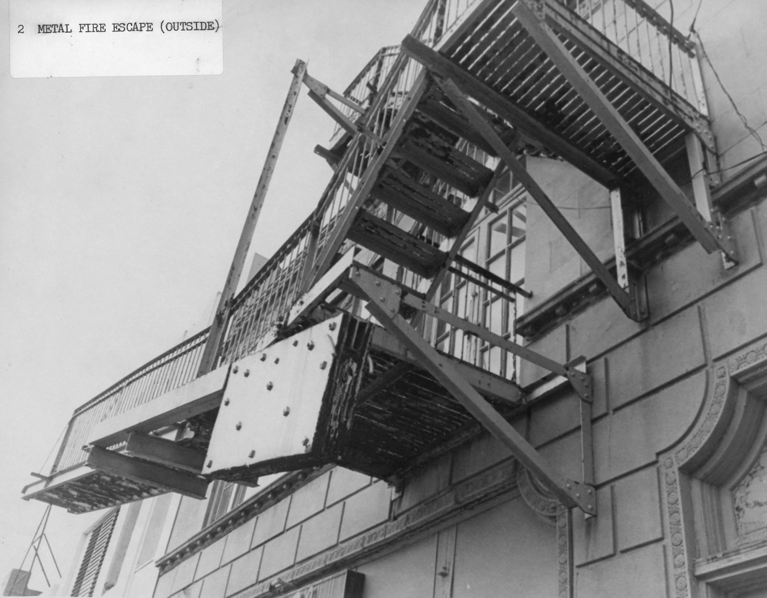 Charleston Hotel, Lake Charles Louisiana Showing fire escape (1978)