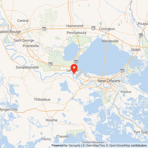 Montegut Plantation House Location Map