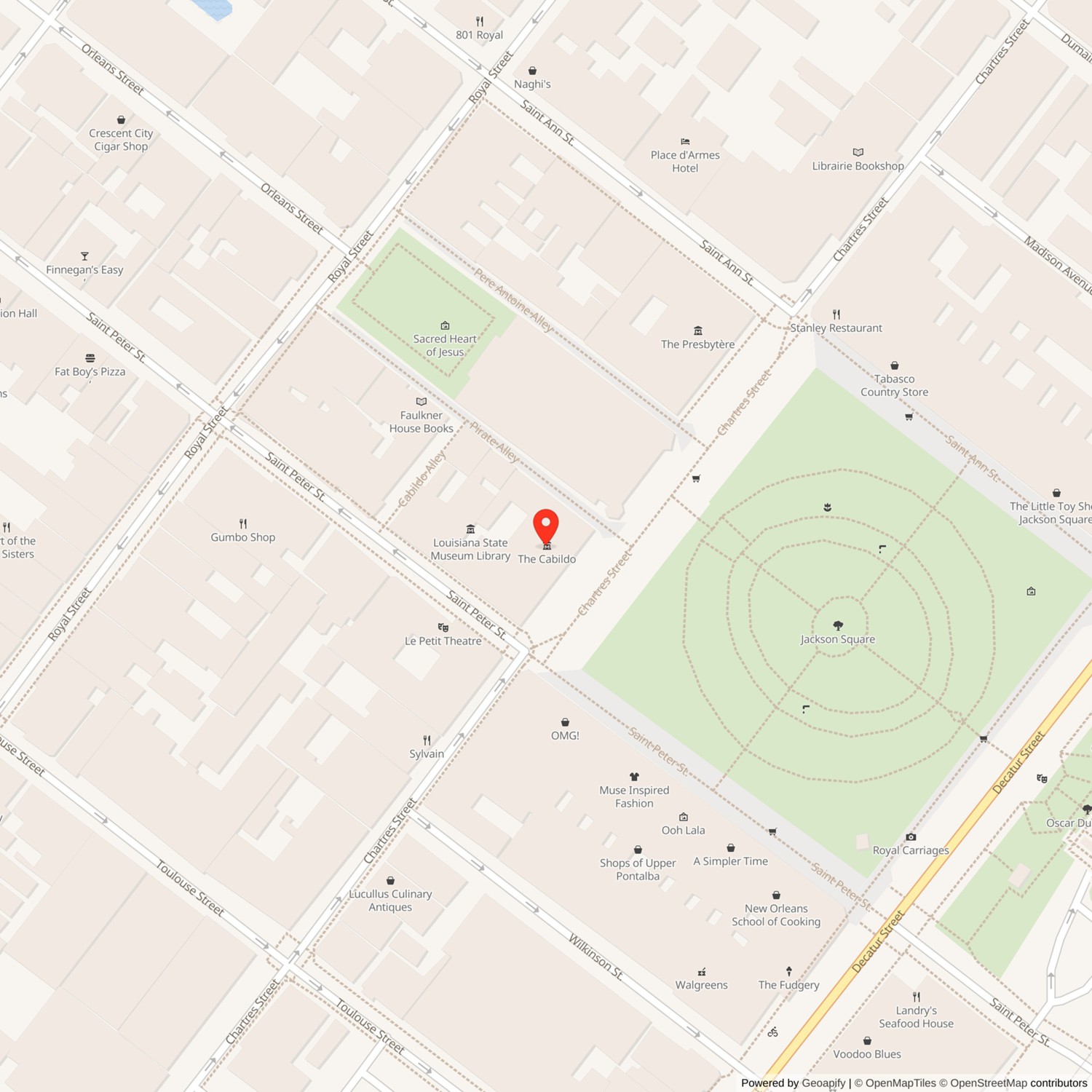 The Cabildo Location Map