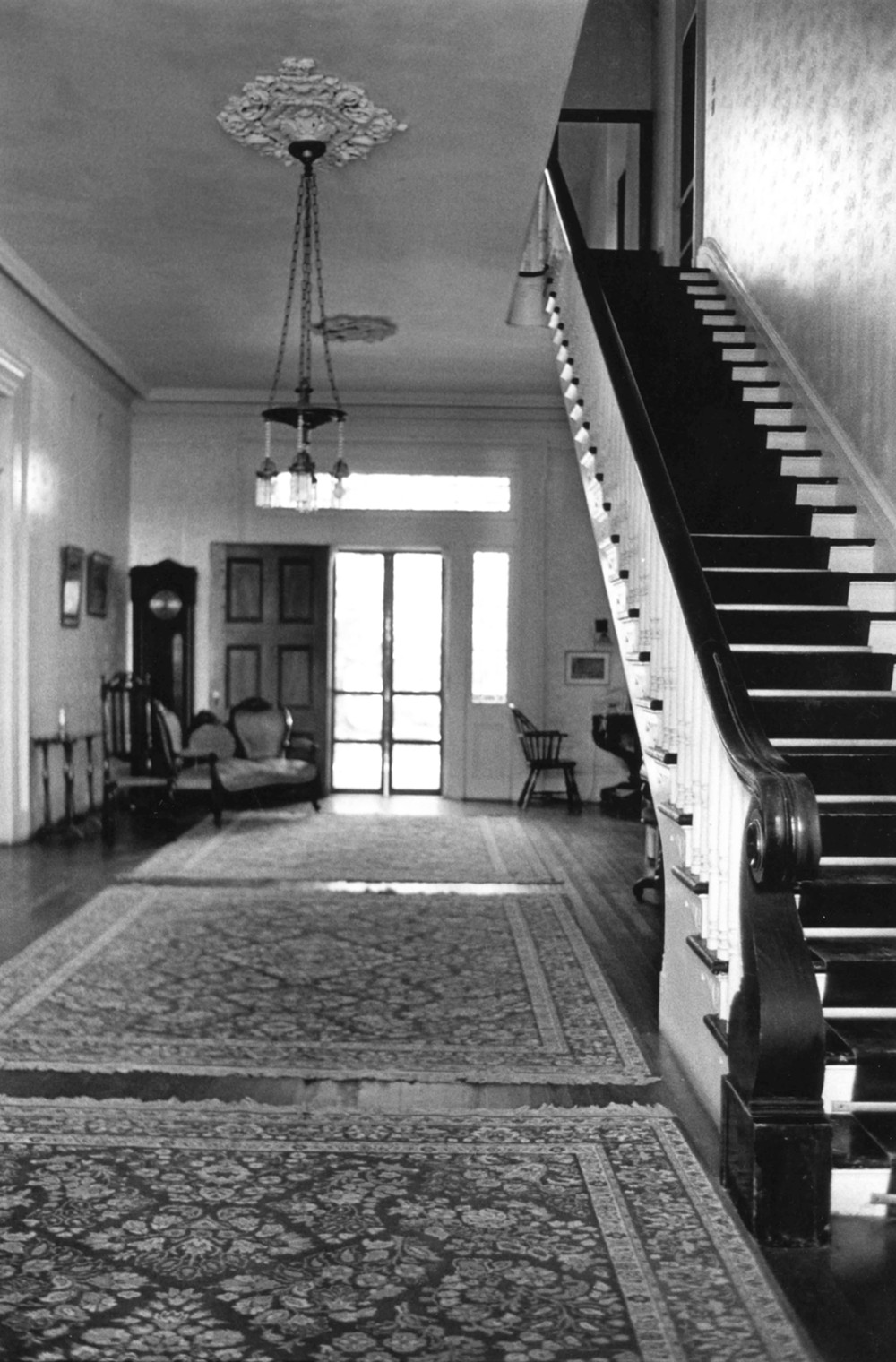 St. Louis Plantation, Plaquemine Louisiana Downstairs - Central hallway (1974)