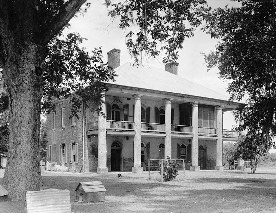 Chretien Point Plantation Mansion, Sunset Louisiana August, 1936 FRONT ELEVATION FACING SOUTHWEST