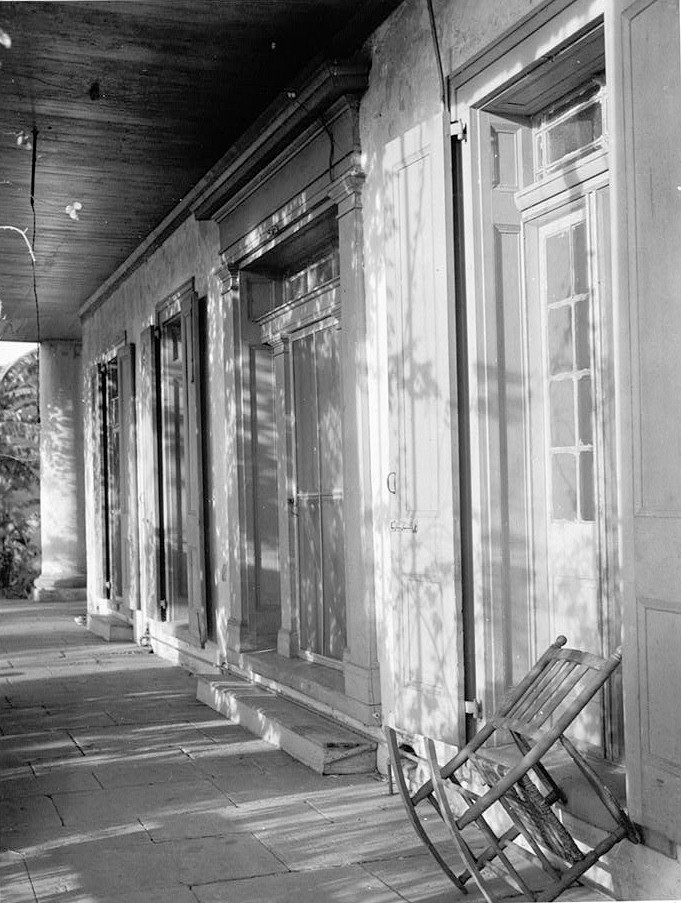 Seven Oaks Plantation (Petit Desert), Westwego Louisiana Front, First Floor Entrances 1930s