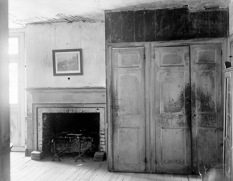 Live Oak Plantation House Weyanoke Louisiana September, 1934 DETAIL, DOORS IN DINING ROOM LEADING TO STAIRS AND LOCKERS